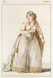 Costume de Madame Vestris dans le rôle de Pauline dans Polyeucte, Acte IV, 1786